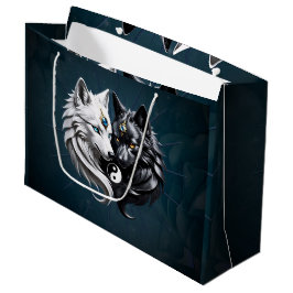 Sacola Para Presentes Grande Yin Yang Wolves.