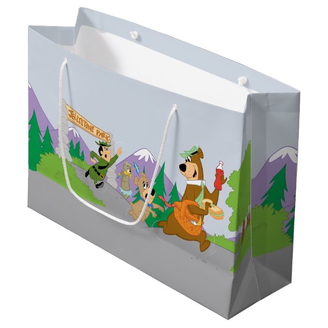 Sacola Para Presentes Grande Yogi Bear's Excelente Picnic Basket Escape (Frente inclinada)