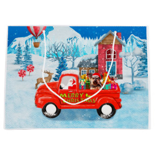 Sacola Para Presentes Grande Yorkshire Terrier Dog Christmas Delick