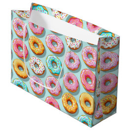 Sacola Para Presentes Grande Yummy cream donuts blue