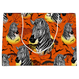 Sacola Para Presentes Grande Zebra African Savanna Wild Animal