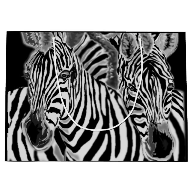 Sacola Para Presentes Grande Zebra Gift Bag (Frente)