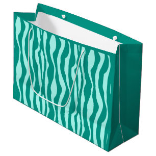 Sacola Para Presentes Grande Zebra stripes - Turquesa e Aqua