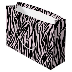 Sacola Para Presentes Grande Zebra Strips No Pink Do Pastel