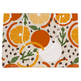 Sacola Para Presentes Grande Zesty Citrus Fruit Summer Retro Kitchen