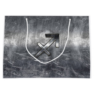 Sacola Para Presentes Grande Zodiac Sagitário Em Aço Vestido