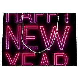 Sacola Para Presentes Grande Zoom no Gradiente Roxo Ano Novo