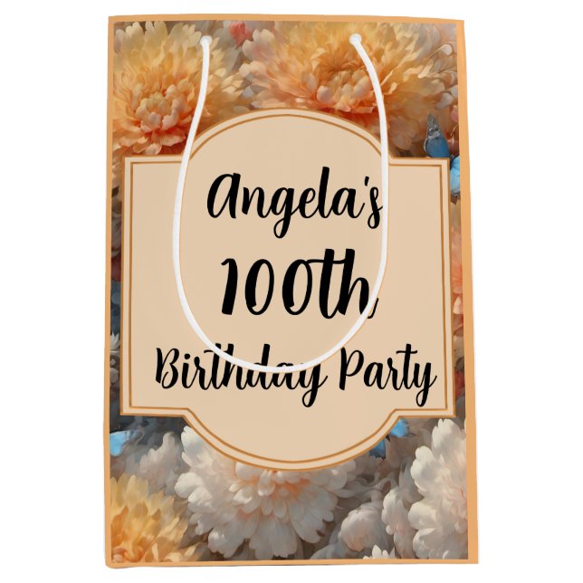 Sacola Para Presentes Média 100ª Festa de aniversário (Frente)