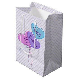 Sacola Para Presentes Média 13 Birthday Heart Balloons