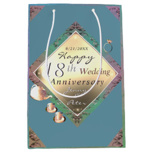 Sacola Para Presentes Média 18º aniversário de casamento - Gift Bag