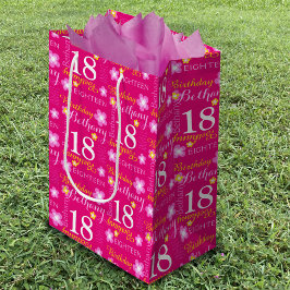 Sacola Para Presentes Média 18º Saco de presente de nome personalizado cor-de-