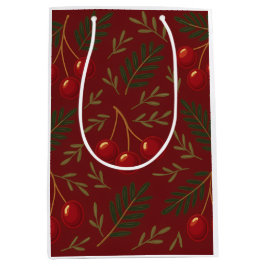 Sacola Para Presentes Média 🎄 1. Sweet Cherry Holiday Charm Collection