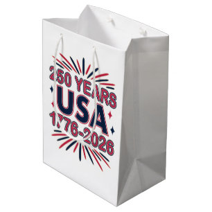 Sacola Para Presentes Média 250 Anos EUA 1776-2026 Semiquincentenário