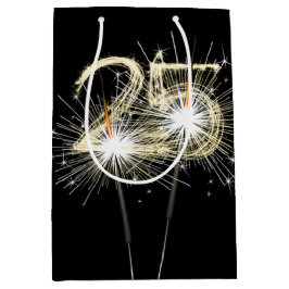 Sacola Para Presentes Média 25 Birthday Sparklers de Preto