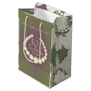 Sacola Para Presentes Média 30/12 Pearl Aniversário do Presente Bag