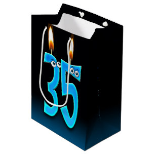 Sacola Para Presentes Média 35º Aniversário Velas Médias para Presente