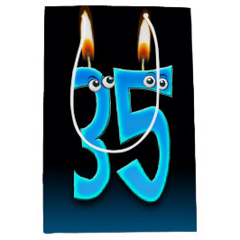 Sacola Para Presentes Média 35º Aniversário Velas Médias para Presente