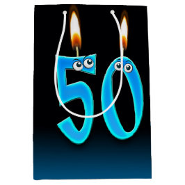 Sacola Para Presentes Média 50º Aniversário Velas Médias para Presentes