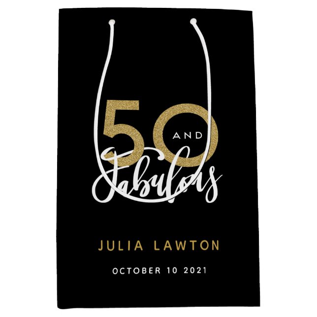 Sacola Para Presentes Média 50 e fabuloso na moda (Frente)