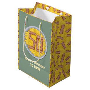 Sacola Para Presentes Média 50th Ovos engraçados do bacon dos homens da festa