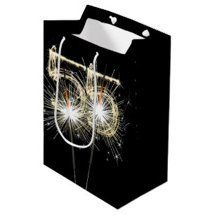 Sacola Para Presentes Média 55º aniversário dos Sparklers de Preto