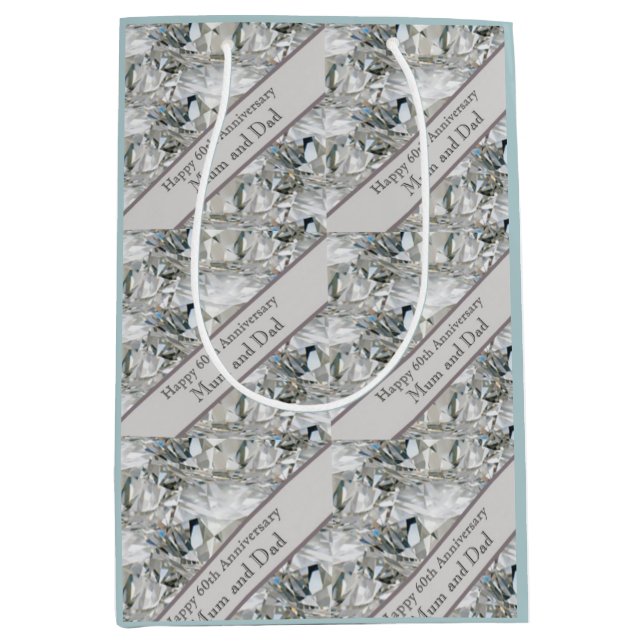 Sacola Para Presentes Média 60º aniversário do Diamond (Frente)