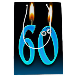 Sacola Para Presentes Média 60º Aniversário Velas Médias para Presente