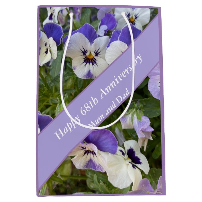 Sacola Para Presentes Média 68 anos editáveis (Frente)