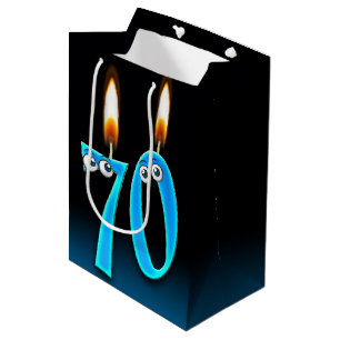Sacola Para Presentes Média 70 Birthday Candles Médium Gift Bag