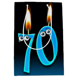 Sacola Para Presentes Média 70 Birthday Candles Médium Gift Bag