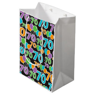 Sacola Para Presentes Média 70 de Aniversário Colorido Bag de Presente
