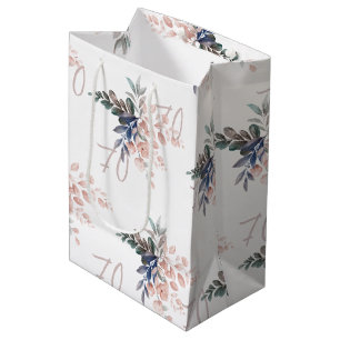 Sacola Para Presentes Média 70 Floral cor-de-rosa Elegante Personalizado