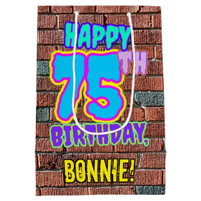 Sacola Para Presentes Média 75.º aniversário: Grafite Urbano e Diversão Inspir (Verso)