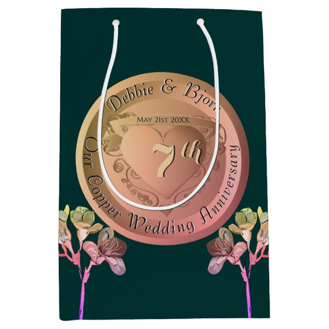 Sacola Para Presentes Média 7 Cobre Fresia Gift Bag (Frente)