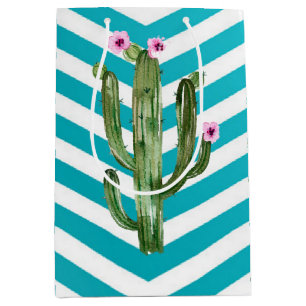 Sacola Para Presentes Média 7lx4,5wx10h Média de Presente Bag Boho Cactos Cact