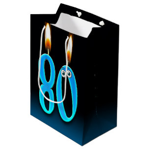Sacola Para Presentes Média 80 Birthday Candles Médium Gift Bag