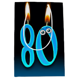 Sacola Para Presentes Média 80 Birthday Candles Médium Gift Bag