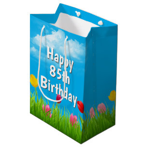 Sacola Para Presentes Média 85. º Aniversário Tulipas Médias para Presentes