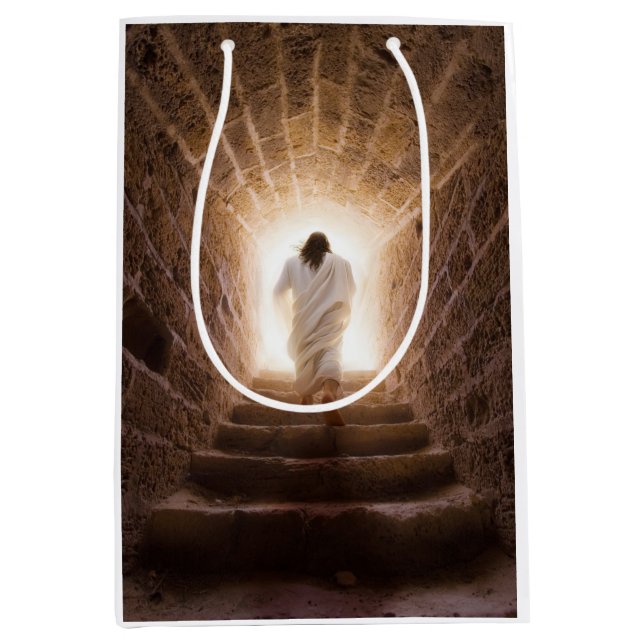 Sacola Para Presentes Média A Ascensão - Jesus Andando à Luz (Frente)