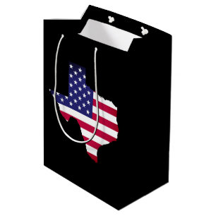 Sacola Para Presentes Média A bandeira feita sob encomenda de Texas EUA