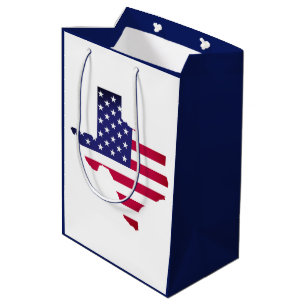 Sacola Para Presentes Média A bandeira feita sob encomenda de Texas EUA