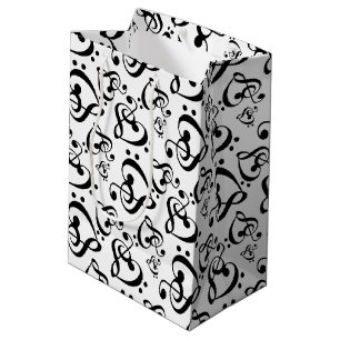 Sacola Para Presentes Média A música nota corações do Clef