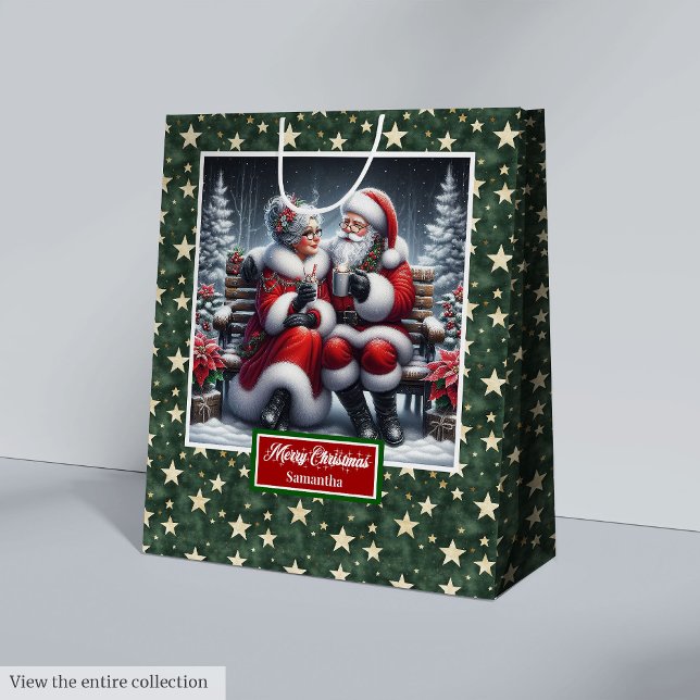 Sacola Para Presentes Média A Sra. Claus Claus Clássica... Gift Bag. (Coolest Mrs Claus Classic Red Christmas Gift Bag)