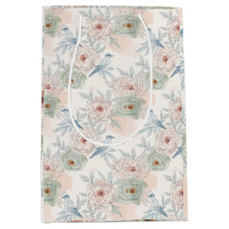 Sacola Para Presentes Média A symphony of song and petals pattern