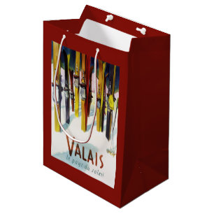 Sacola Para Presentes Média A terra da luz do sol - esquis que estão na neve