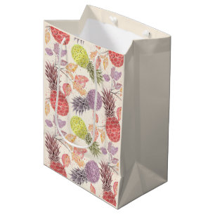 Sacola Para Presentes Média Abacaxi, doce casal, fruta grande saco de presente
