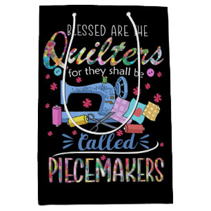 Sacola Para Presentes Média Abençoados São Os Quilters Para Eles.