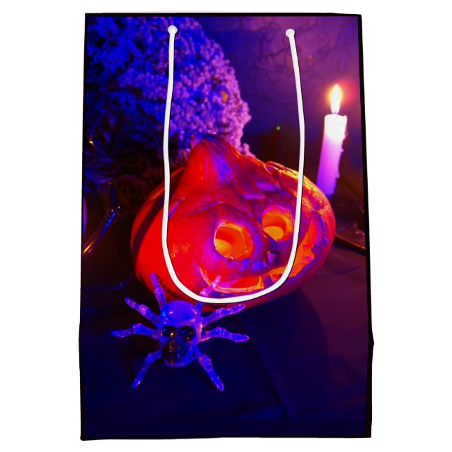 Sacola Para Presentes Média Abóboras neon (Verso)