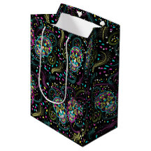 Abstract Colorful Spooky Skulls Halloween