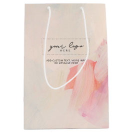 Sacola Para Presentes Média Abstrato de cor-de-rosa e cor Marcas de logotipos